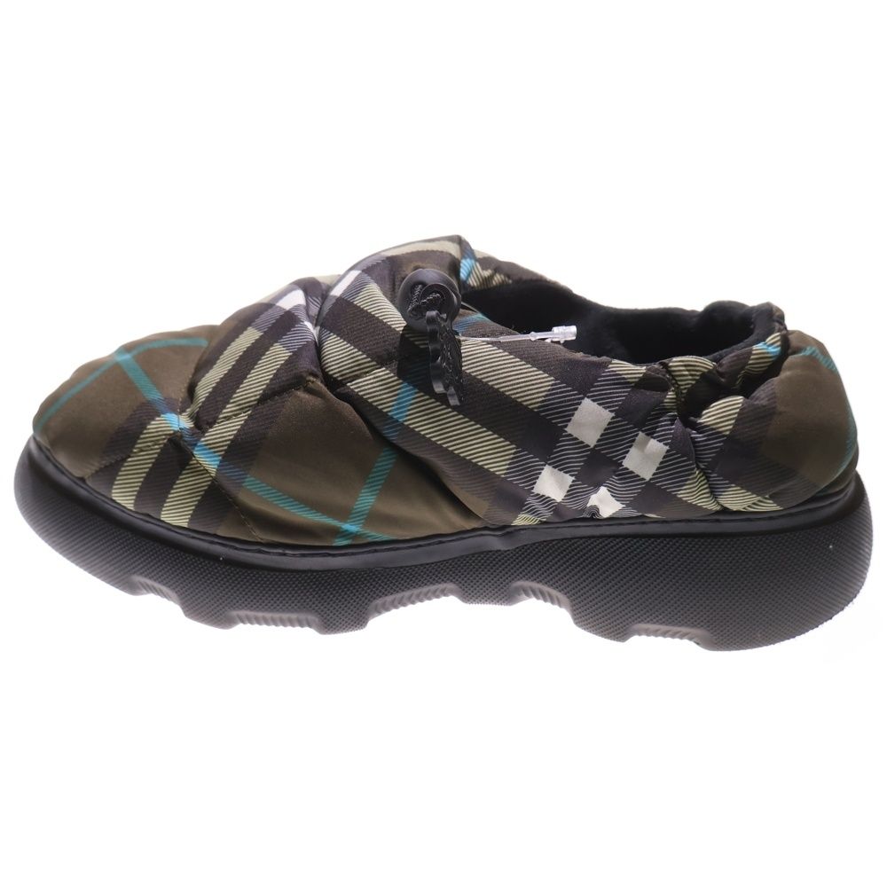 BURBERRY バーバリー Pillow チェック柄 ナイロン ピローミュール シューズ カーキ