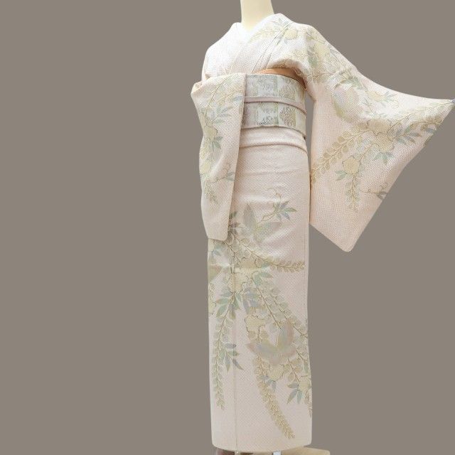 百華❀Y3970◇正絹 ますいわ屋謹製 総絞り 辻が花 手縫い仕立て 蝶