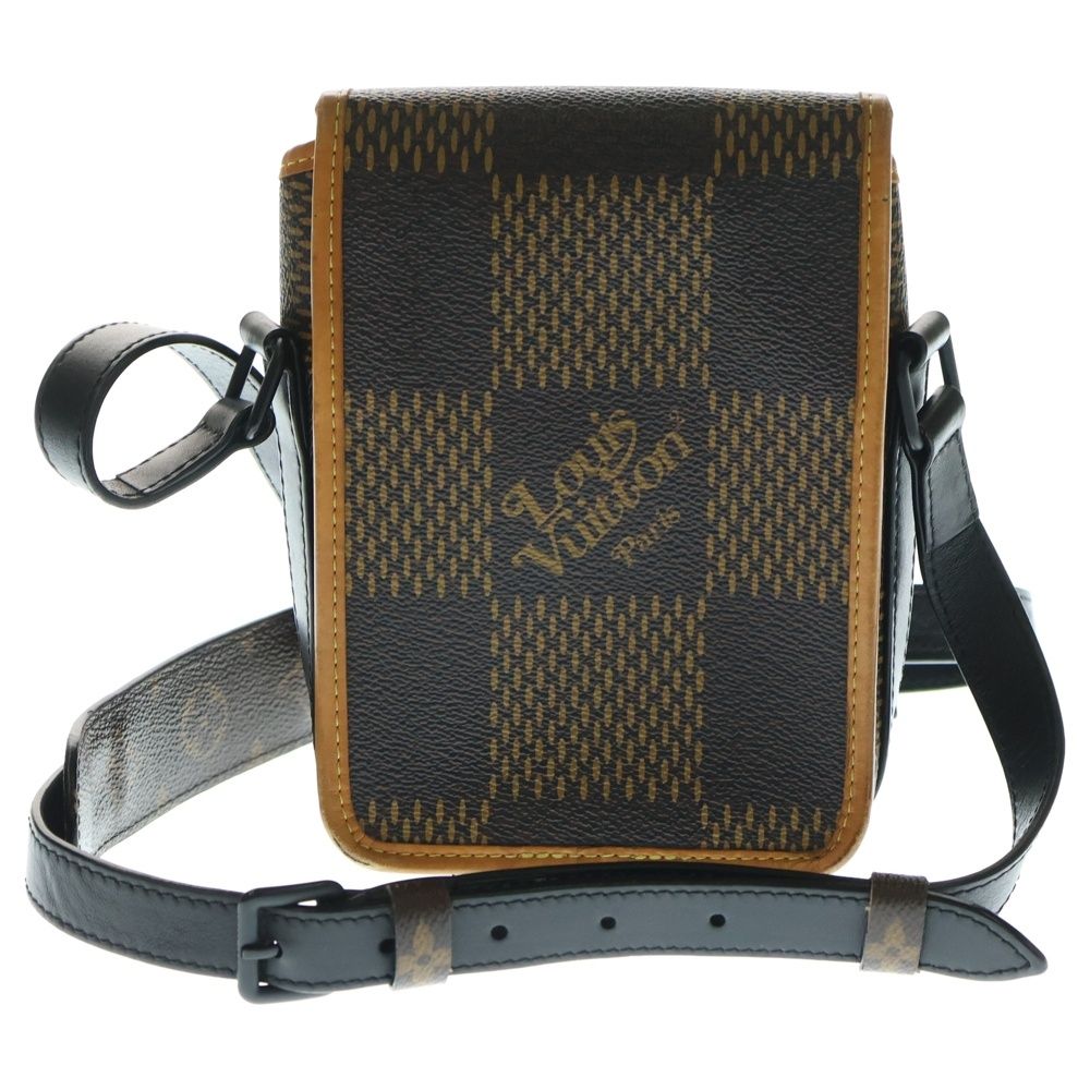 LOUIS VUITTON ルイヴィトン ×NIGO ニゴー アマゾンメッセンジャー ダミエジャイアント モノグラム PVC レザー ショルダー バッグ ブラック金具 ブラウン N40357