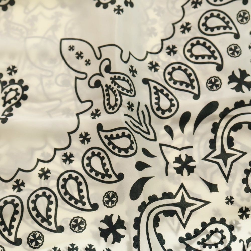 CHROME HEARTS クロムハーツ CH SCARF ペイズリー柄 シルク 大判スカーフ ホワイト