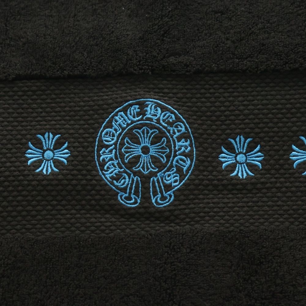 CHROME HEARTS クロムハーツ ホースシュー刺繍 コットン バスタオル ブラック