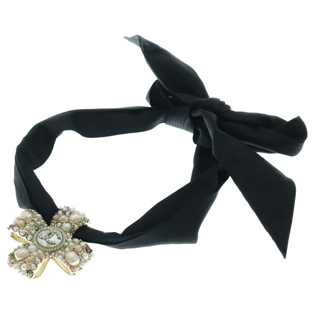 CHANEL シャネル ココマーク フェイクパール チョーカー ネックレス ピンク ゴールド ブラック