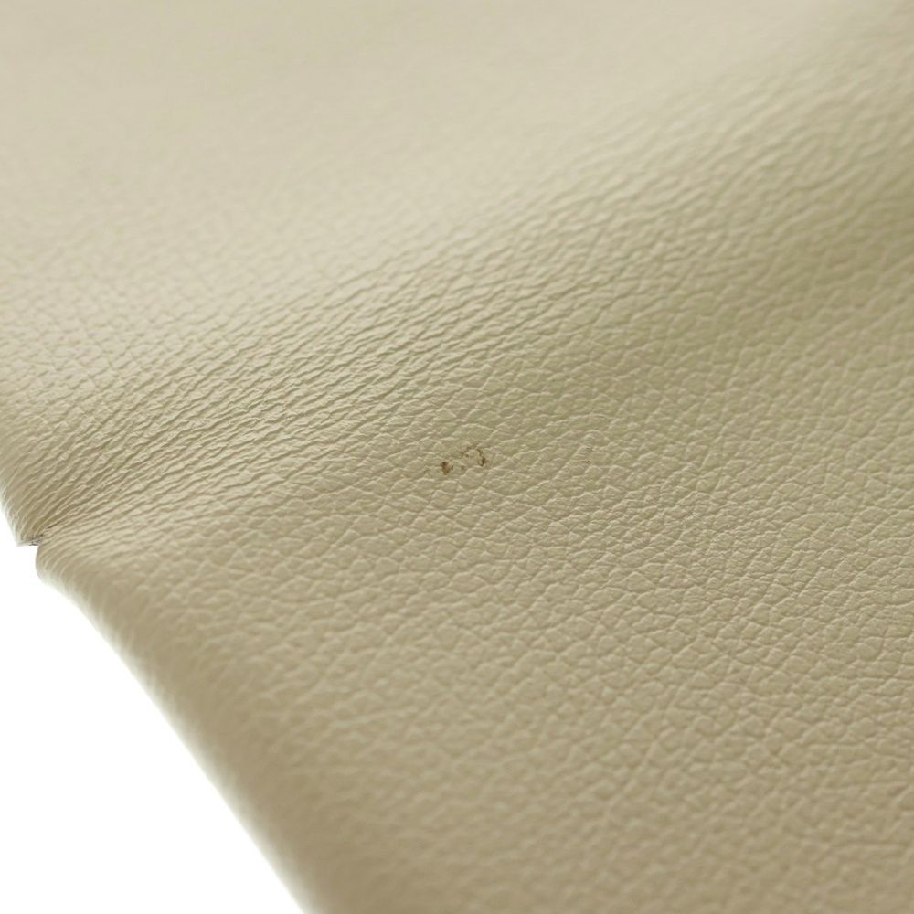  HERMES エルメス カルヴィ ナタ レザー カードケース ホワイト シルバー金具 B刻印 名刺入れ 小物