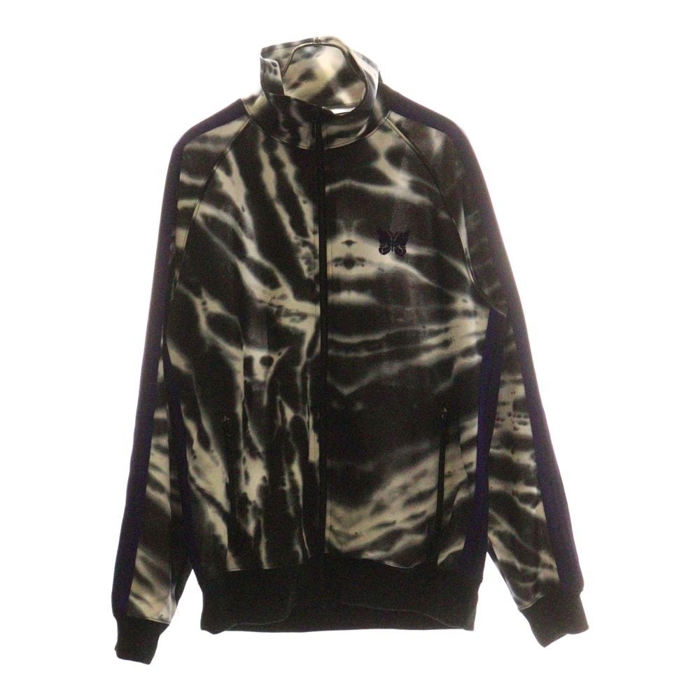 Needles ニードルス 胸ロゴデザイン タイダイ柄 ジップアップ トラックジャケット ブラック ホワイト 0T1502