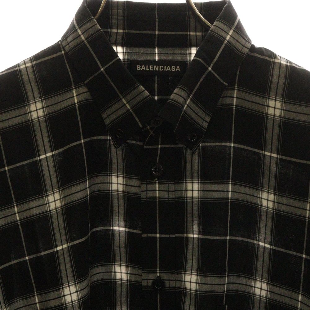 BALENCIAGA (バレンシアガ) 19SS Back Logo Check L/S Shirt バック