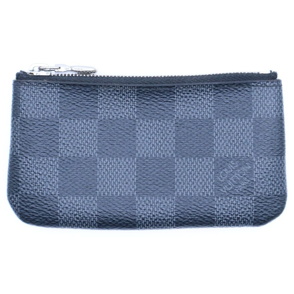 LOUIS VUITTON ルイヴィトン ポシェット クレ ダミエ グラフィット PVC レザー コインケース ポーチ 小銭入れ シルバー金具 ブラック N60155