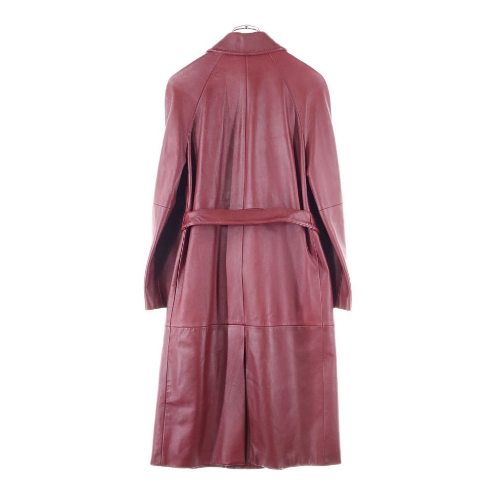 Max Mara マックスマーラ レザー 4B ステン ロング コート ボルドー レディース
