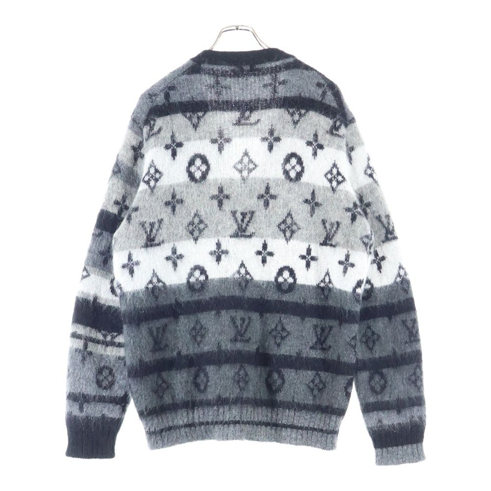 未使用級 LOUIS VUITTON ルイヴィトン グレー カーディガン XL LOUIS VUITTON ルイヴィトン ダミエ ジップ ニット カーディガン