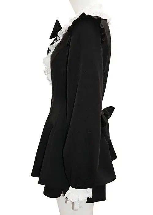 地雷系 ブラック リボン フリル ブラウス シャツ セットアップ