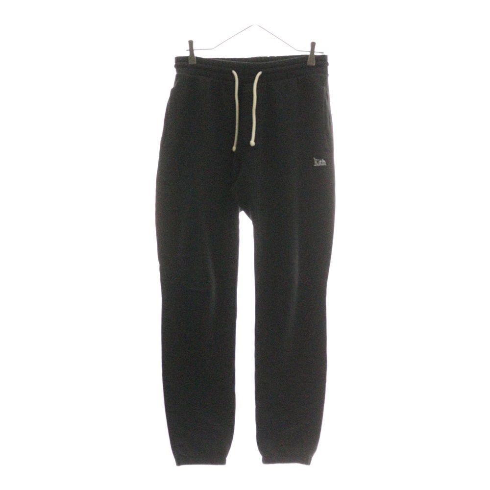 KITH キス フロントロゴ刺繍 スウェットパンツ ブラック KHM060092