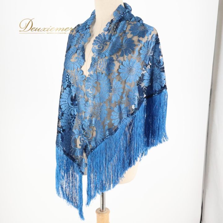 【フラメンコ衣装】ブルー シージョ ピキージョ 青 フレコ フリンジ レース フラメンコ衣装】ブルー シージョ ピキージョ 青 フレコ フリンジ