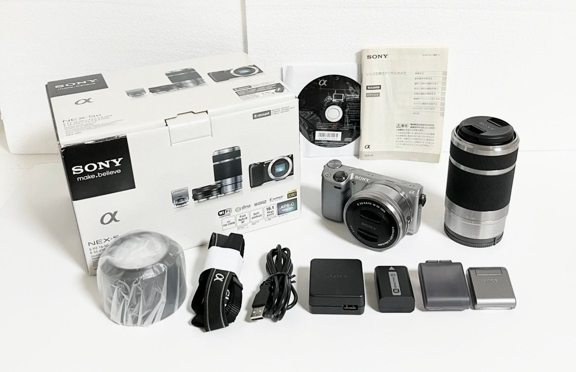シャッター回数約4033 自社調査 SONY ソニー ミラーレス一眼カメラ α NEX-5RY ダブルズームレンズキット シルバー 良い