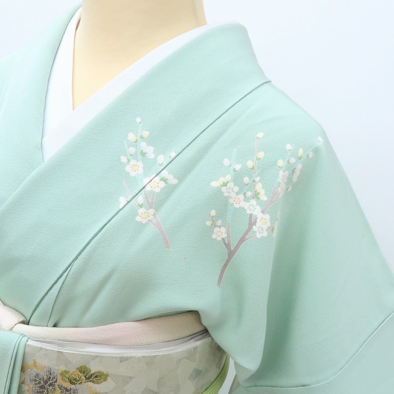 百華❀Y3972◇正絹 作家物落款 峰山 手縫い仕立て 松竹梅 訪問着 着物