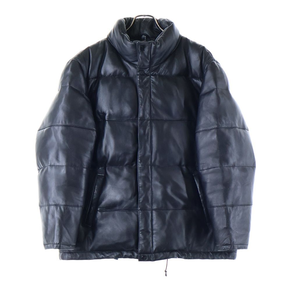 AVIREX アヴィレックス ロゴエンブロイダリー ラムレザー ジップアップジャケット ブラック 6161031