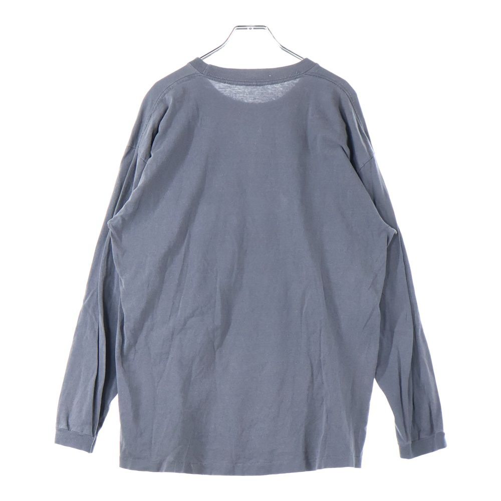 STUSSY ステューシー 80 S VINTAGE OLD Cut Tag Fits ヴィンテージ シャドーマン クルーネック ロングスリーブ 長袖 Tシャツ カットソー チャコールグレー