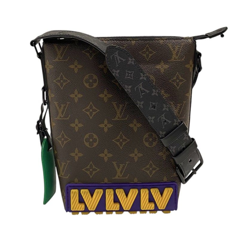 ルイ ヴィトン LOUIS VUITTON クルーザーメッセンジャー M57966 モノグラムLVラバー メンズ ショルダーバッグ