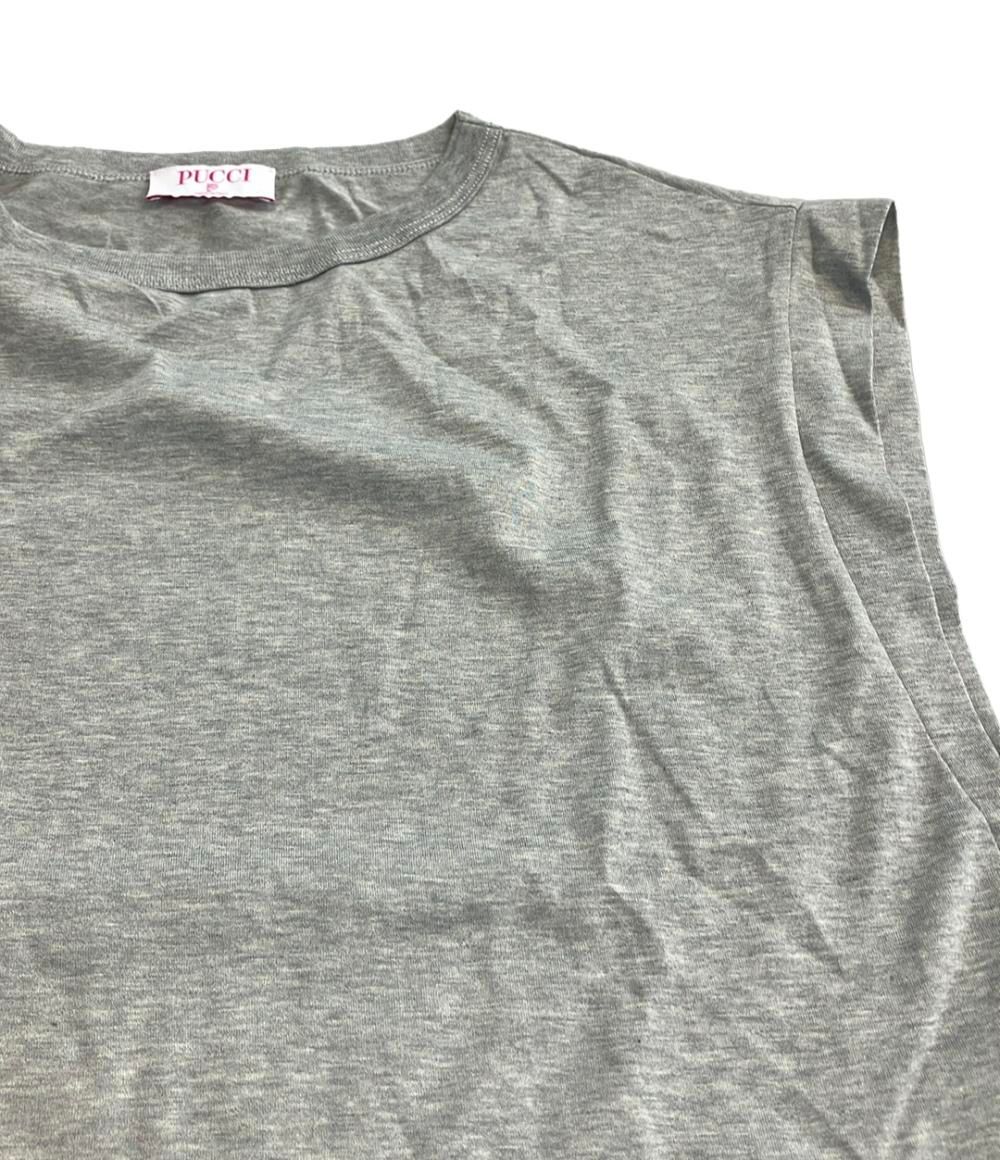 美品 エミリオ・プッチ ノースリーブTシャツ リボン付き レディース SIZE L Emilio Pucci 美品 エミリオ・プッチ ノースリーブTシャツ リボン付き レディース