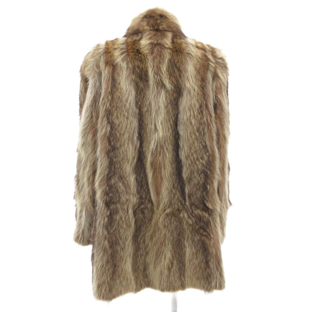 EMBA エンバ ファーコート 毛皮 ラクーン ミドル ハーフ丈 茶 ブラウン UO GY18