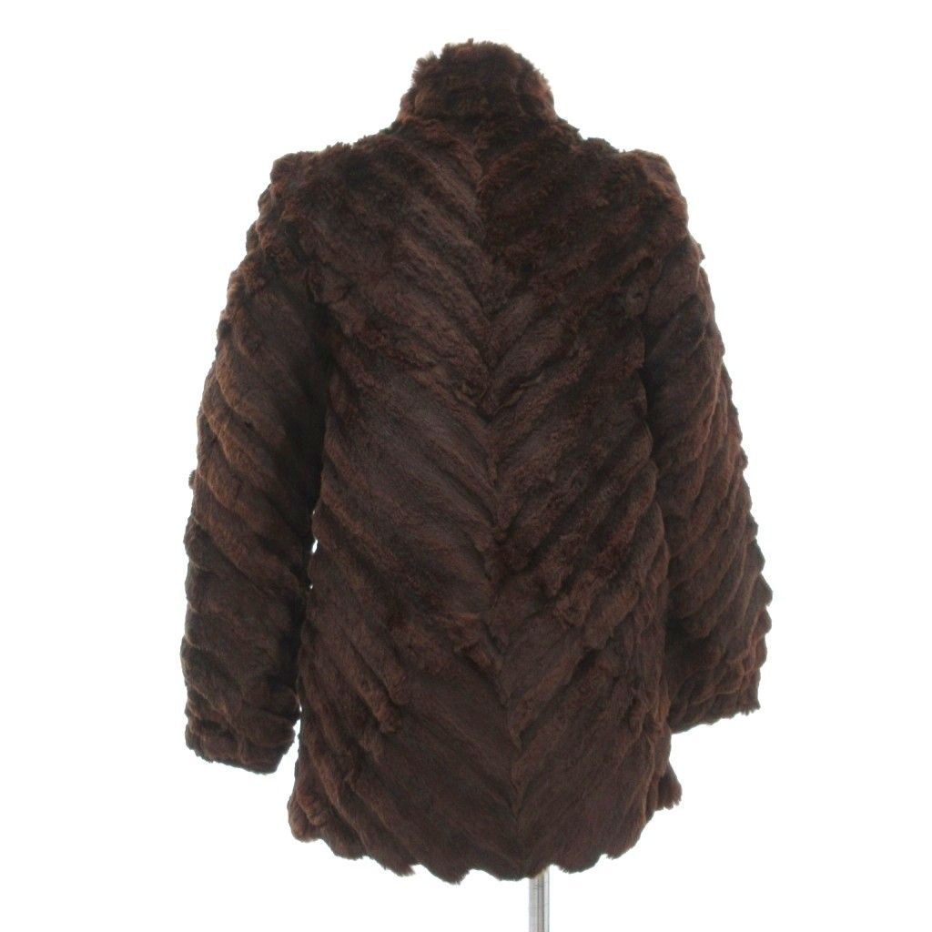 ファーコート 毛皮 シェアードミンク ショート丈 9 茶 ブラウン UO GY18
