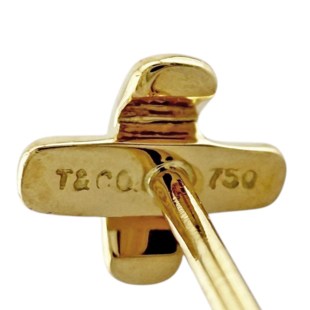 ティファニー クロスステッチ ピアス 18金 K18イエローゴールド