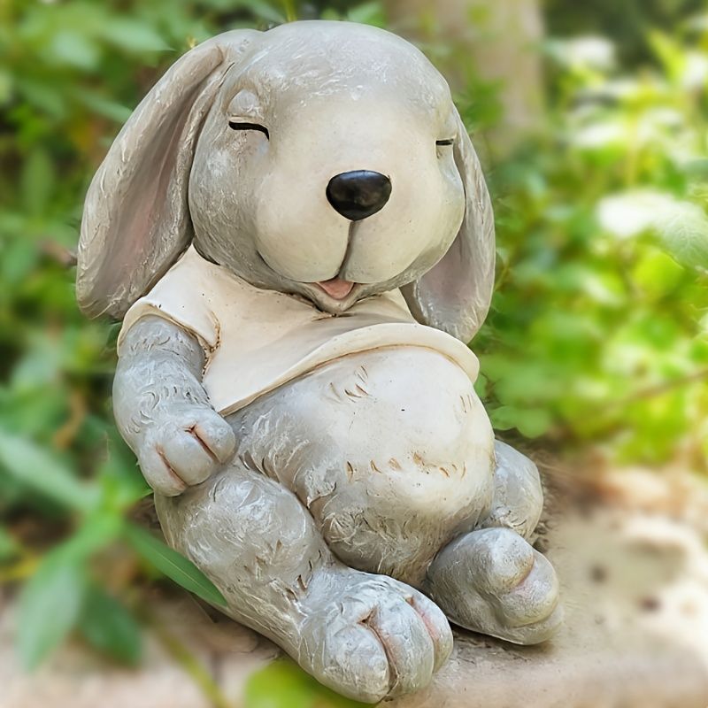 置物 オブジェ ガーデンオーナメント 寝ているウサギ うさぎ ラビット 屋外 屋内 室内 インテリア 玄関 リビング ダイニング 装飾 庭 ガーデニング ガーデン ギフト インテリア用品 贈り物 雑貨 樹脂 癒しグッズ