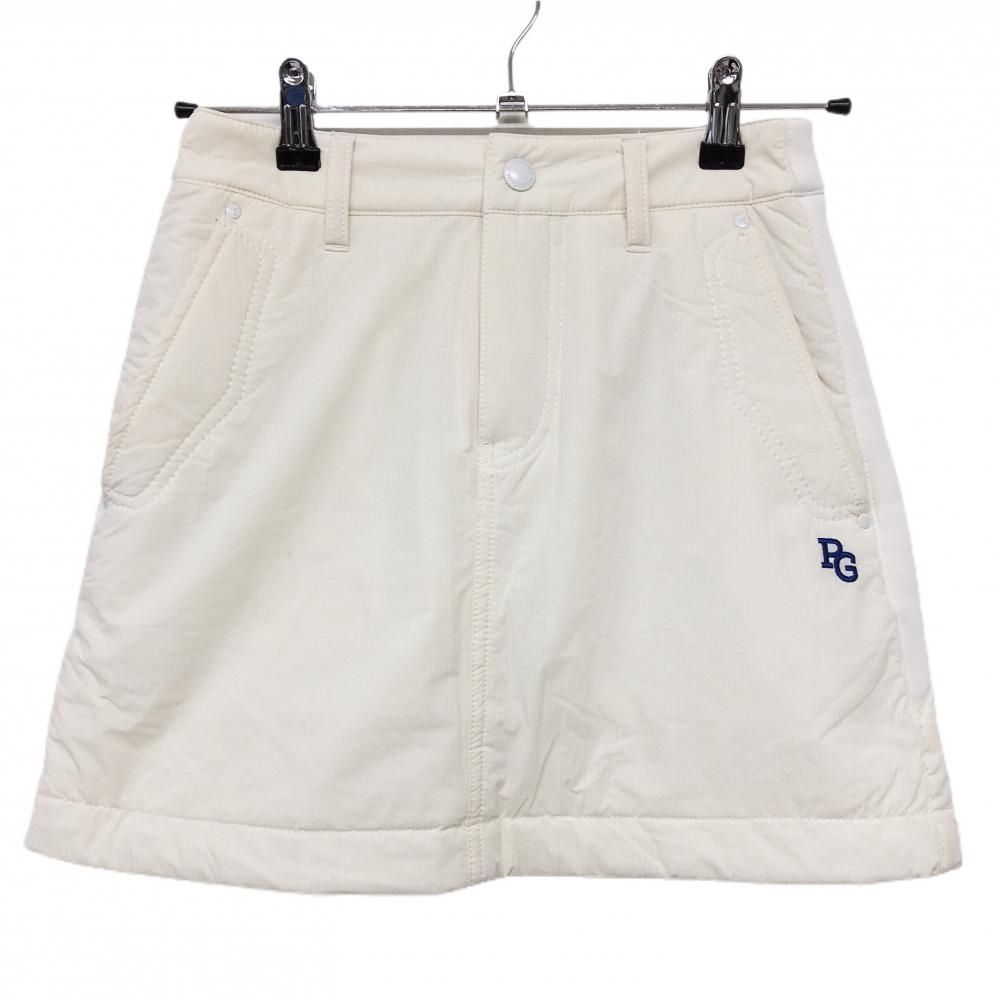 超 パーリーゲイツ 中綿スカート アイボリー 格子地模様 サイド切替 レディース 00 XS ゴルフウェア PEARLY GATES