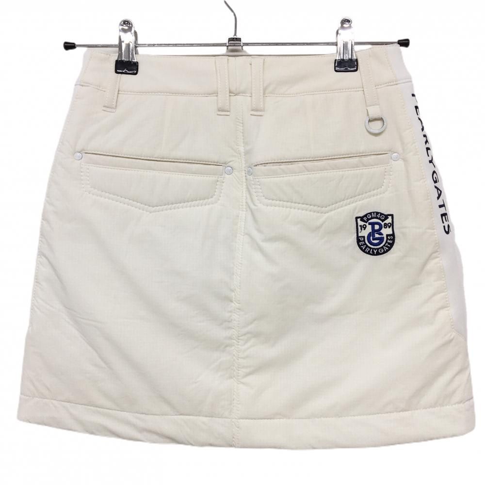 超 パーリーゲイツ 中綿スカート アイボリー 格子地模様 サイド切替 レディース 00 XS ゴルフウェア PEARLY GATES