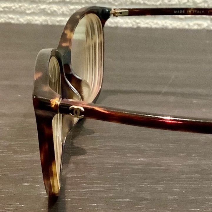  シャネル CHANEL ココマーク べっ甲柄 マーブル 眼鏡 メガネ フレーム 茶 ブラウン 度入り 3281-A B 11 045 T 2 メガネ 小物