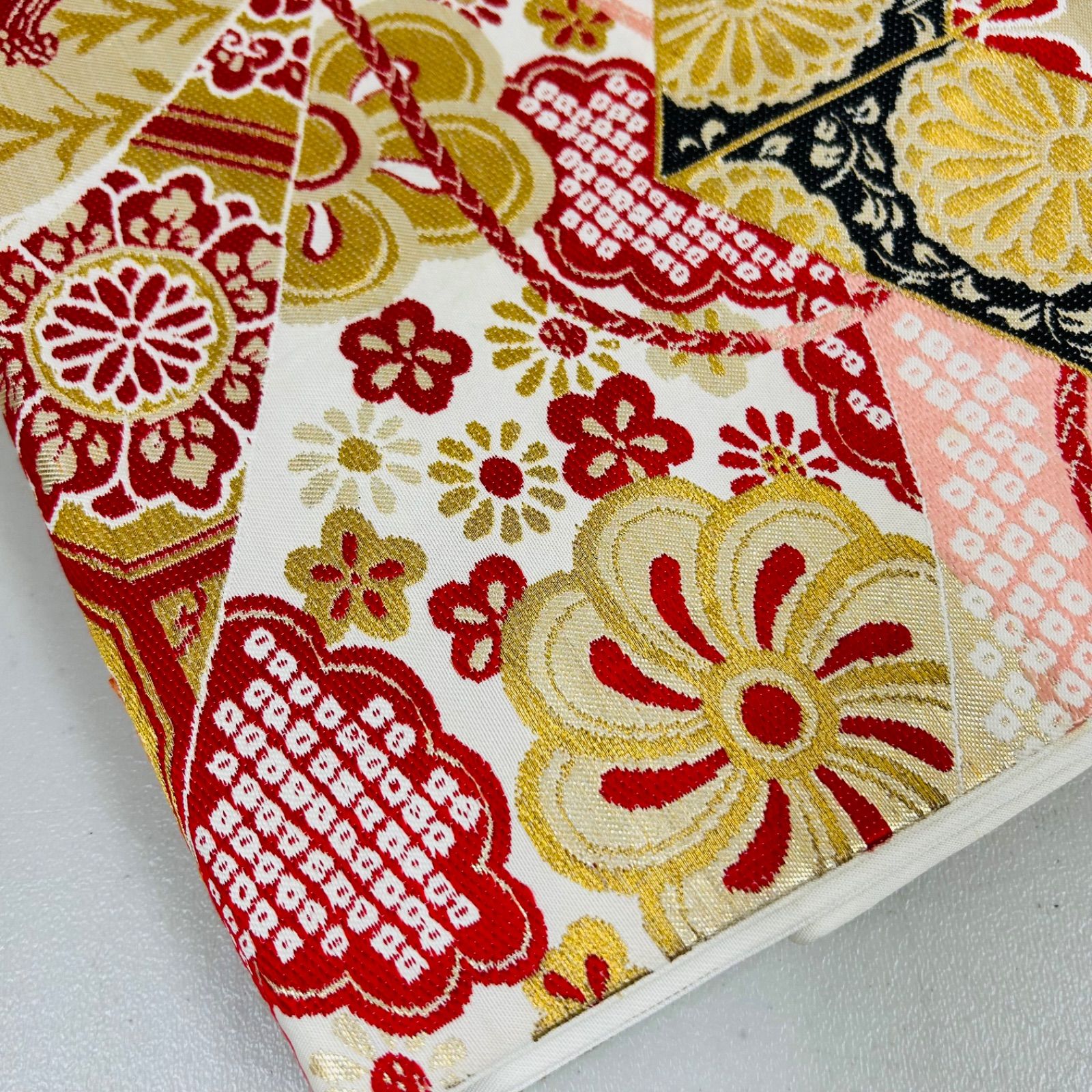 1511☆正絹 丸帯 アンティーク 5本セット おまとめ リメイク素材 1511