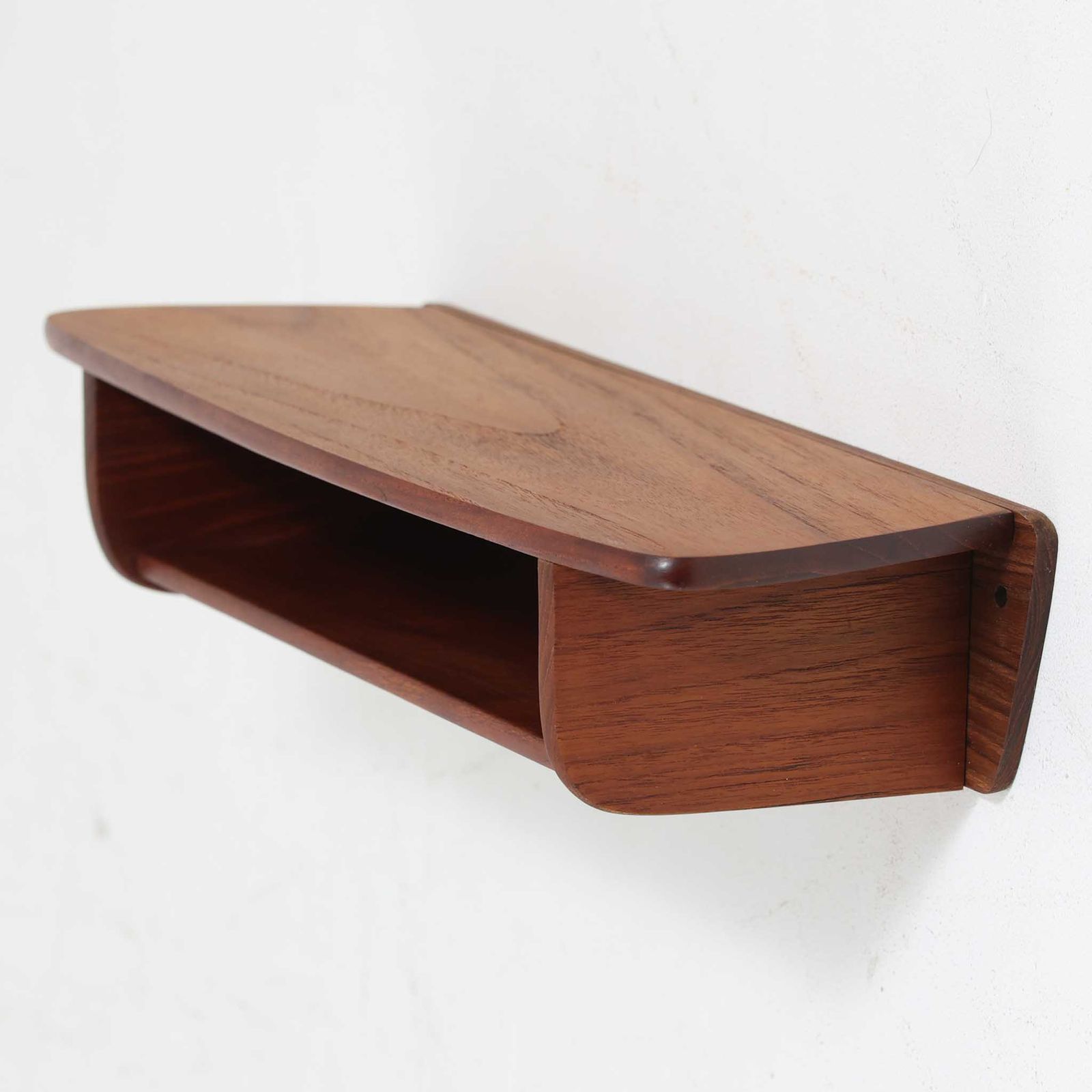 ウォールシェルフ チーク無垢 デンマーク製 北欧ビンテージ家具 木製