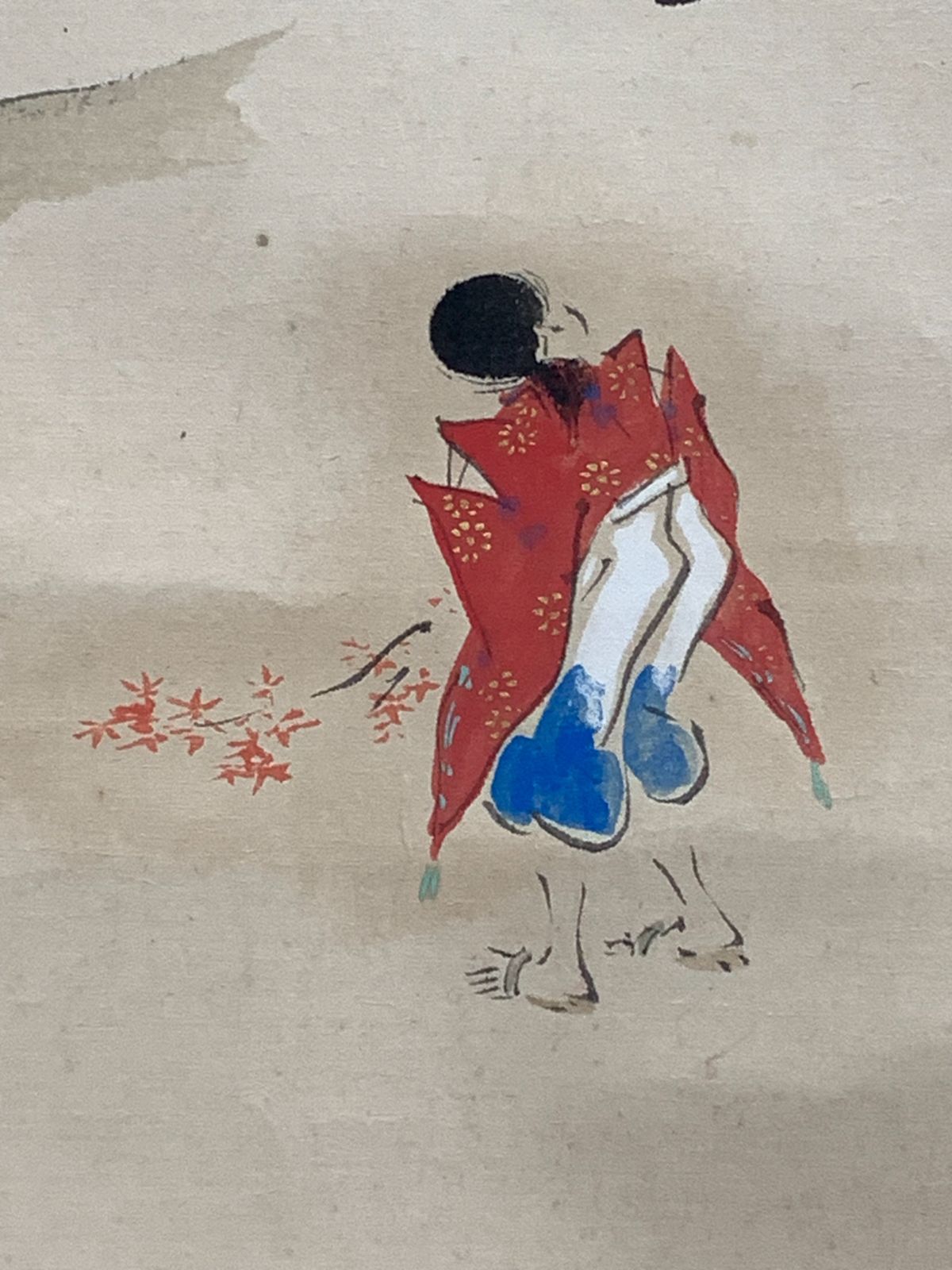 掛け軸】122 丹羽玉邦「紅葉狩之図」橋本雅邦師事 尾張藩士家系の日本