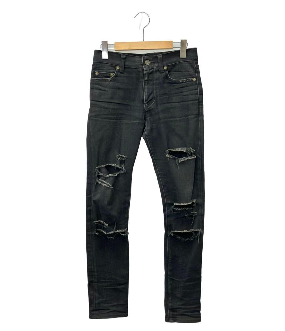 エディ期【希少】サンローラン パリ YSL ダメージ加工 デニムパンツ W28 サンローラン ダメージデニム エディ期【希少】サンローラン パリ YSL