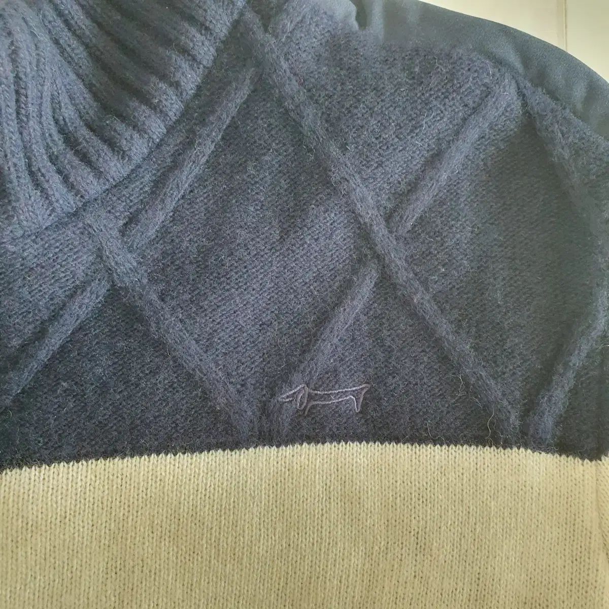 ルイカルテル ゴルフ用 ネイビー アーガイル ニット 100 ウール80