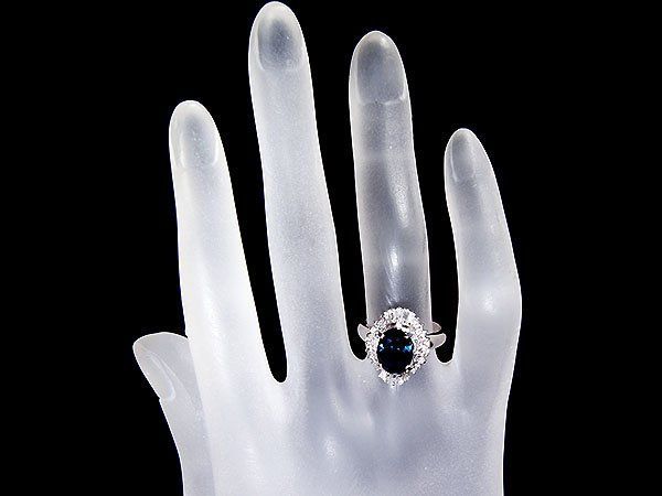  ジュエリー 良質濃厚ブルー 大粒良質天然ブルーサファイア2.00 ct＆良質ダイヤ0.43 ct Pt 900リング h 7984 uo リング 指輪 アクセサリー