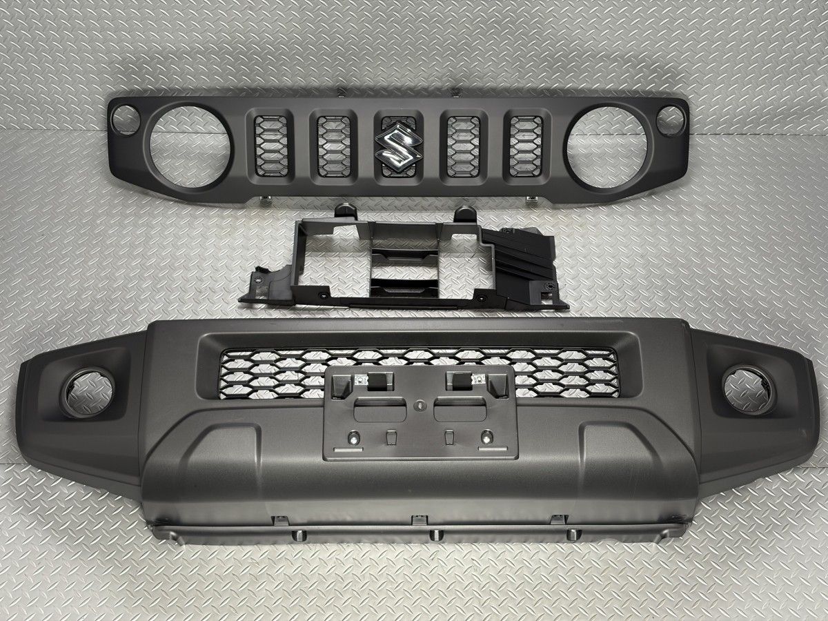 JB 74 W ジムニーシエラ フロントバンパー フロントグリル セット 素地黒 ブラック 品番71711 78 R 72111 0 72381