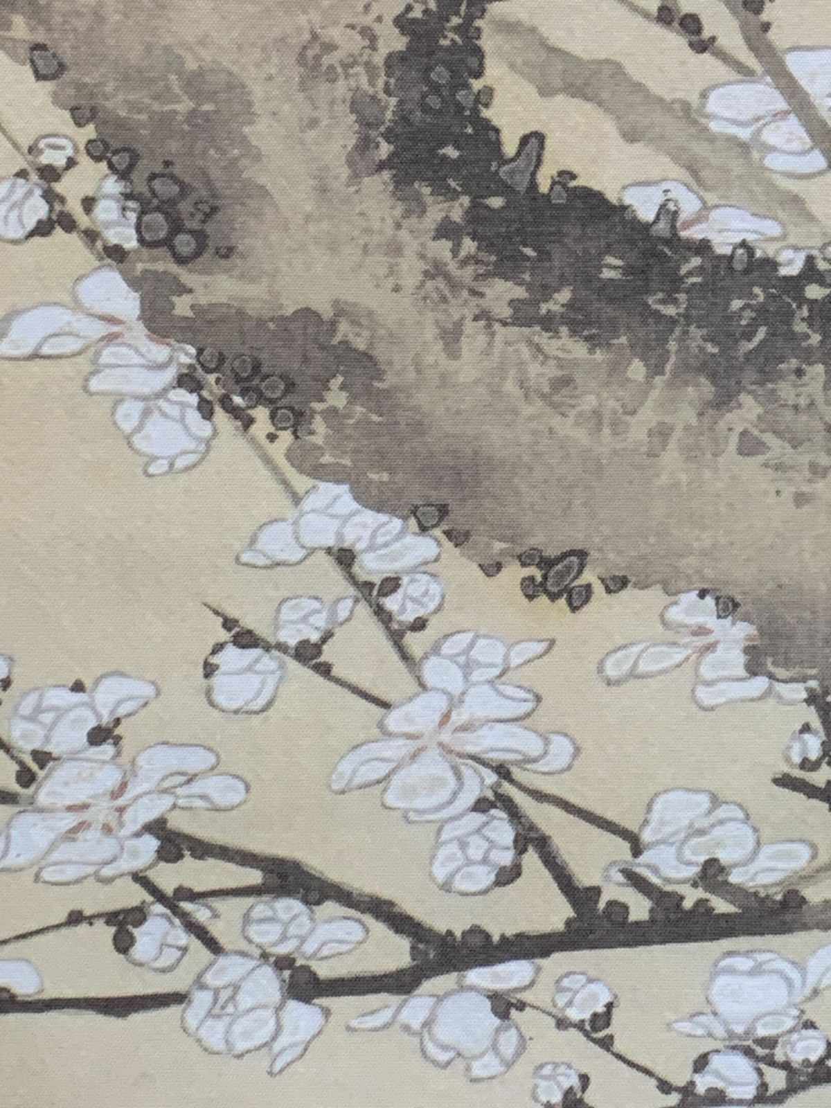 掛け軸】130 葛飾北斎「白梅図」工芸 江戸後期の浮世絵師 #茶掛 #掛軸