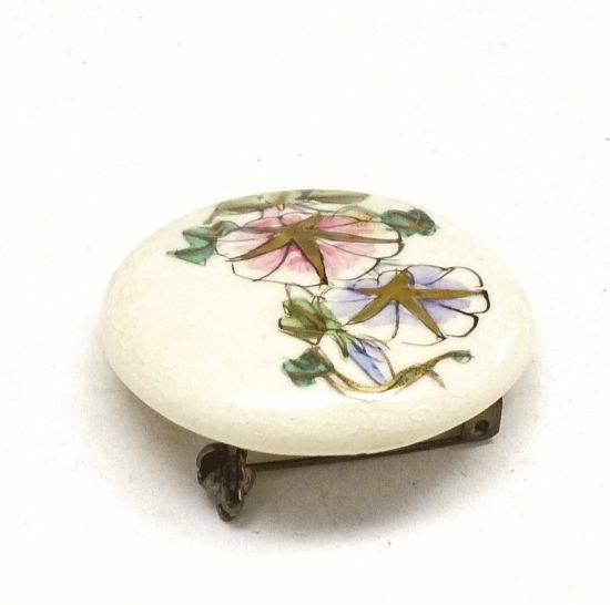  メーカー直送 九谷焼 ブローチ 朝顔 Kutani Hyakkaen brooch チャーム ビーズ アクセサリー道具 材料