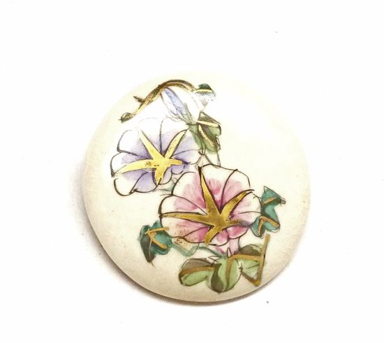 メーカー直送 九谷焼 ブローチ 朝顔 Kutani Hyakkaen brooch