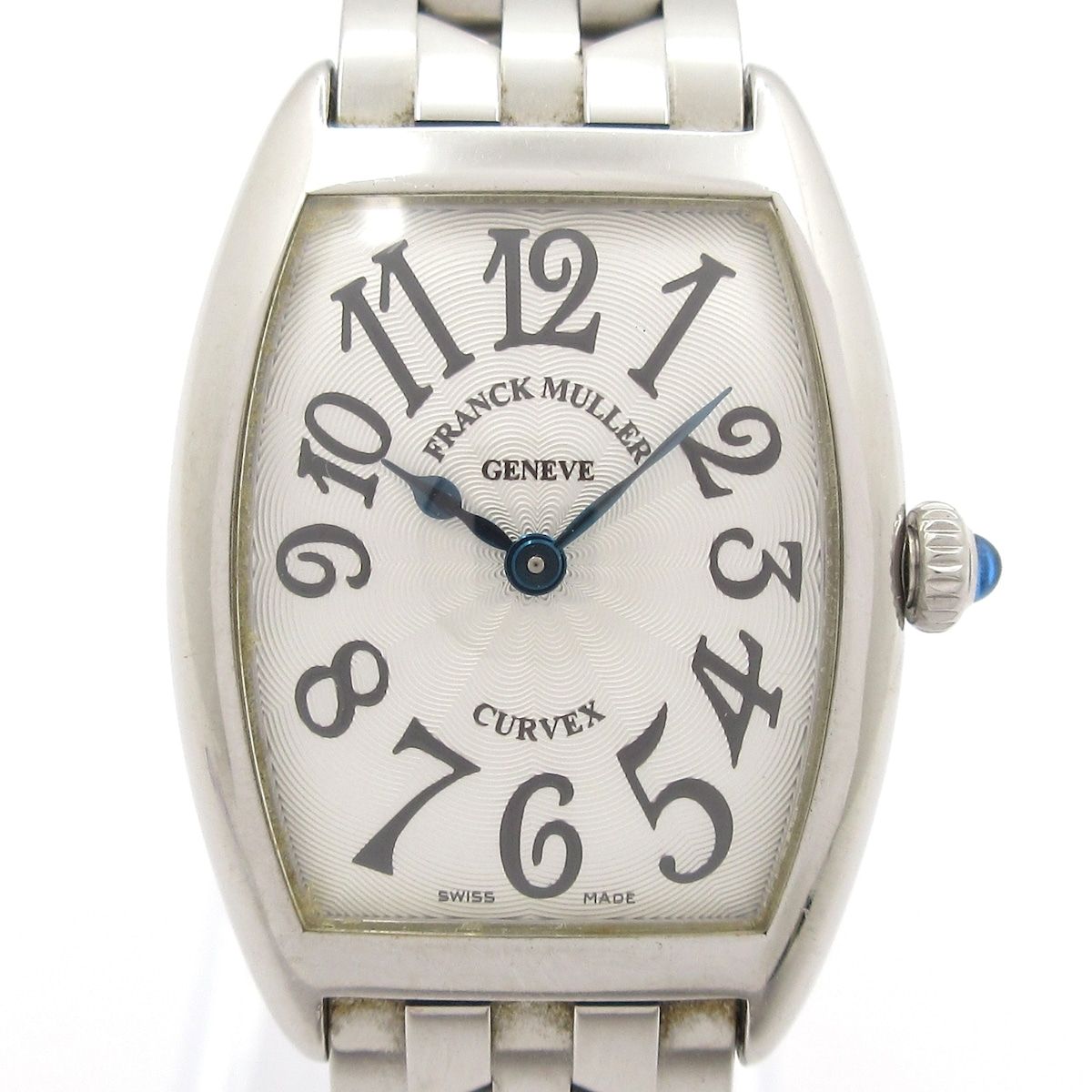 FRANCK MULLER フランクミュラー 腕時計 トノーカーベックス 1752QZ レディース ギョーシェ文字盤 シルバー