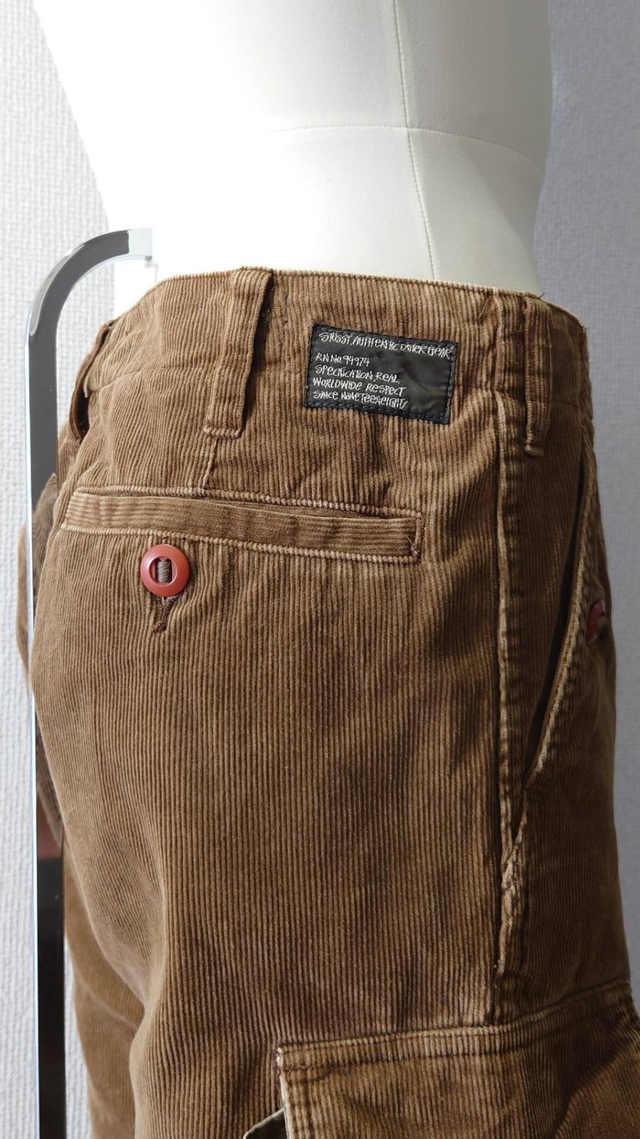 90-00's Stussy AUTHENTIC OUTER GEAR コーデュロイ カーゴパンツ W32