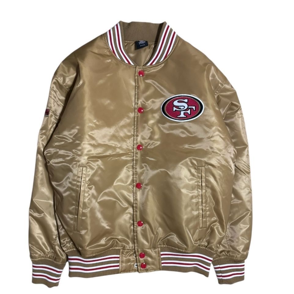 激レア】STARTER製 49ers サテン スタジャン GOLD 刺繍ロゴ 46 NFL