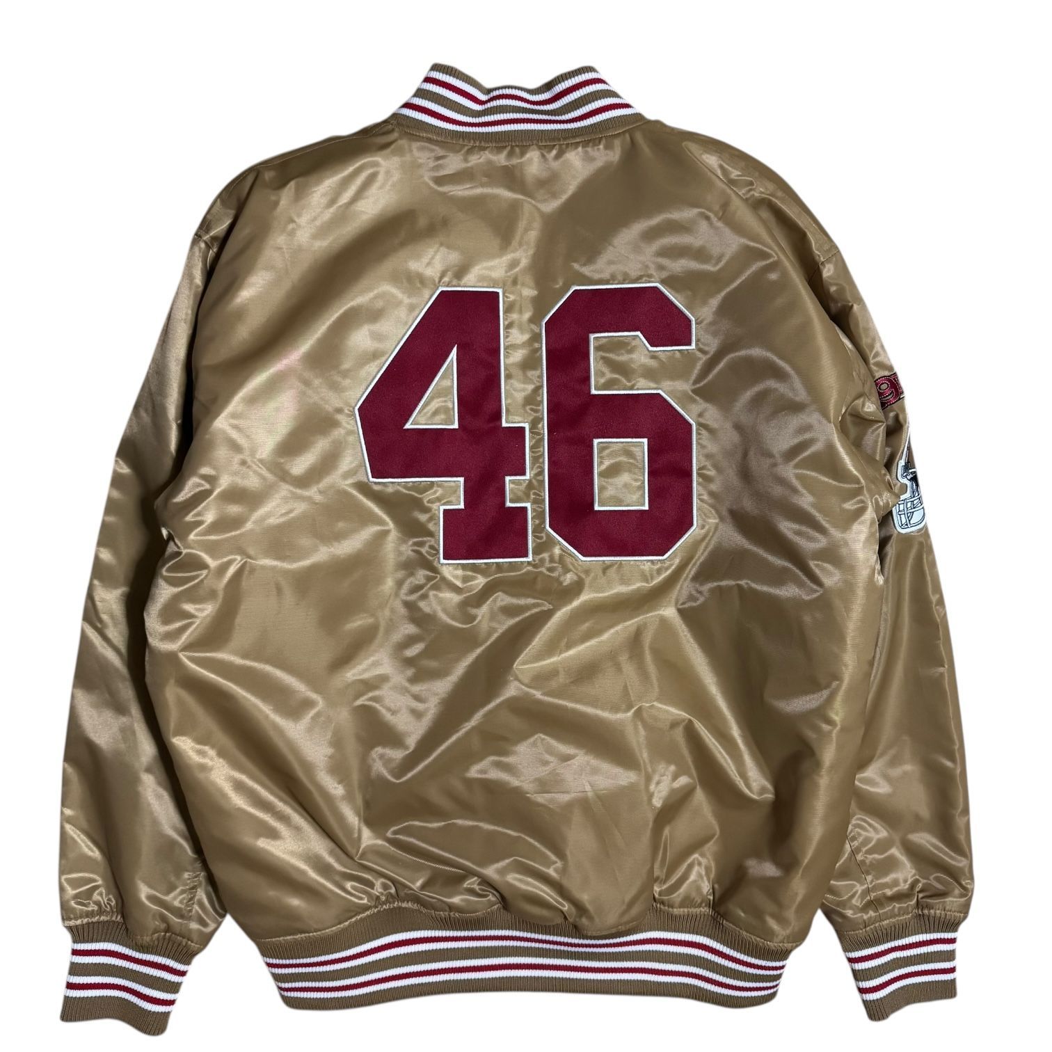 激レア】STARTER製 49ers サテン スタジャン GOLD 刺繍ロゴ 46 NFL