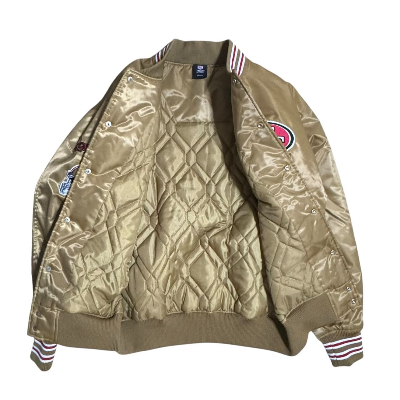 激レア】STARTER製 49ers サテン スタジャン GOLD 刺繍ロゴ 46 NFL