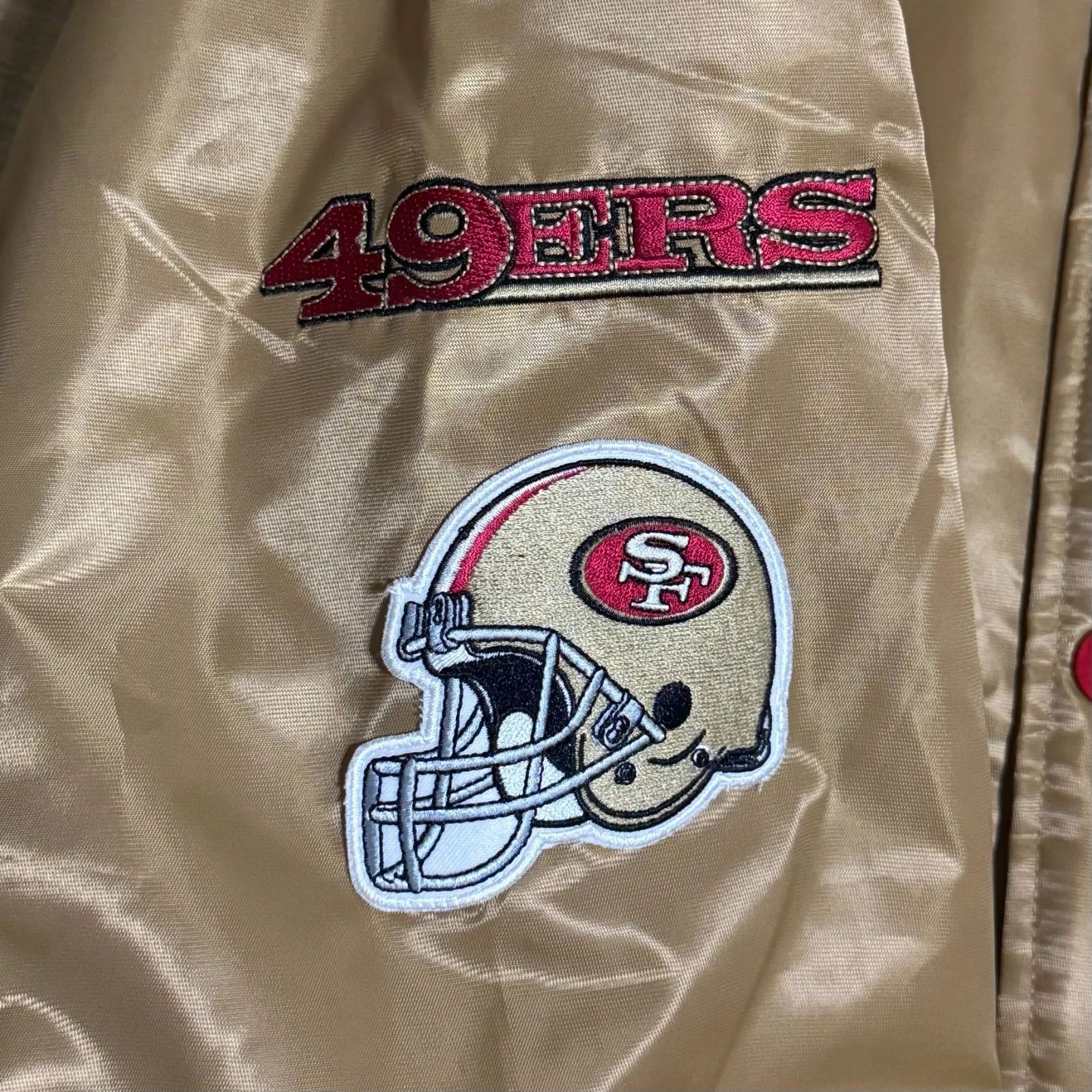 激レア】STARTER製 49ers サテン スタジャン GOLD 刺繍ロゴ 46 NFL