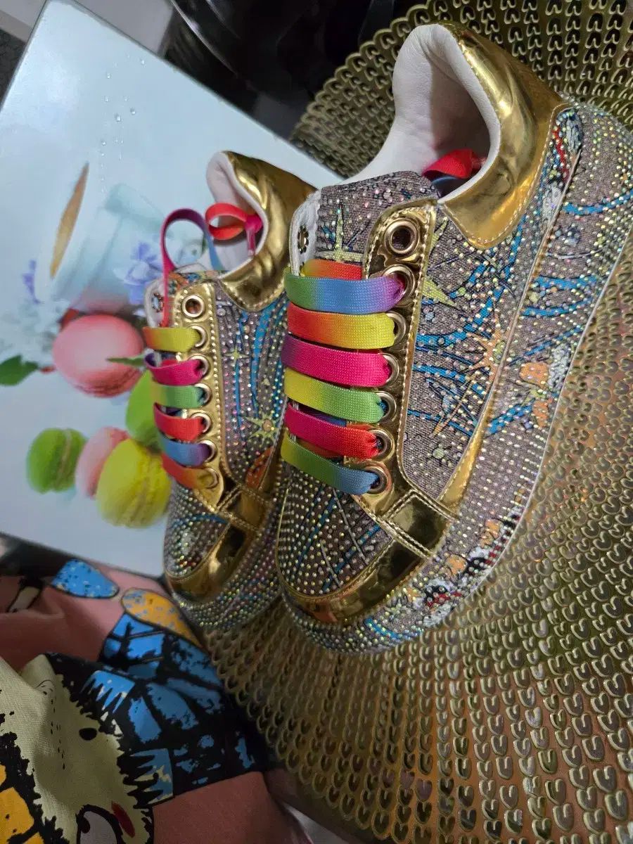 GOLD スタッズ レインボー スニーカー