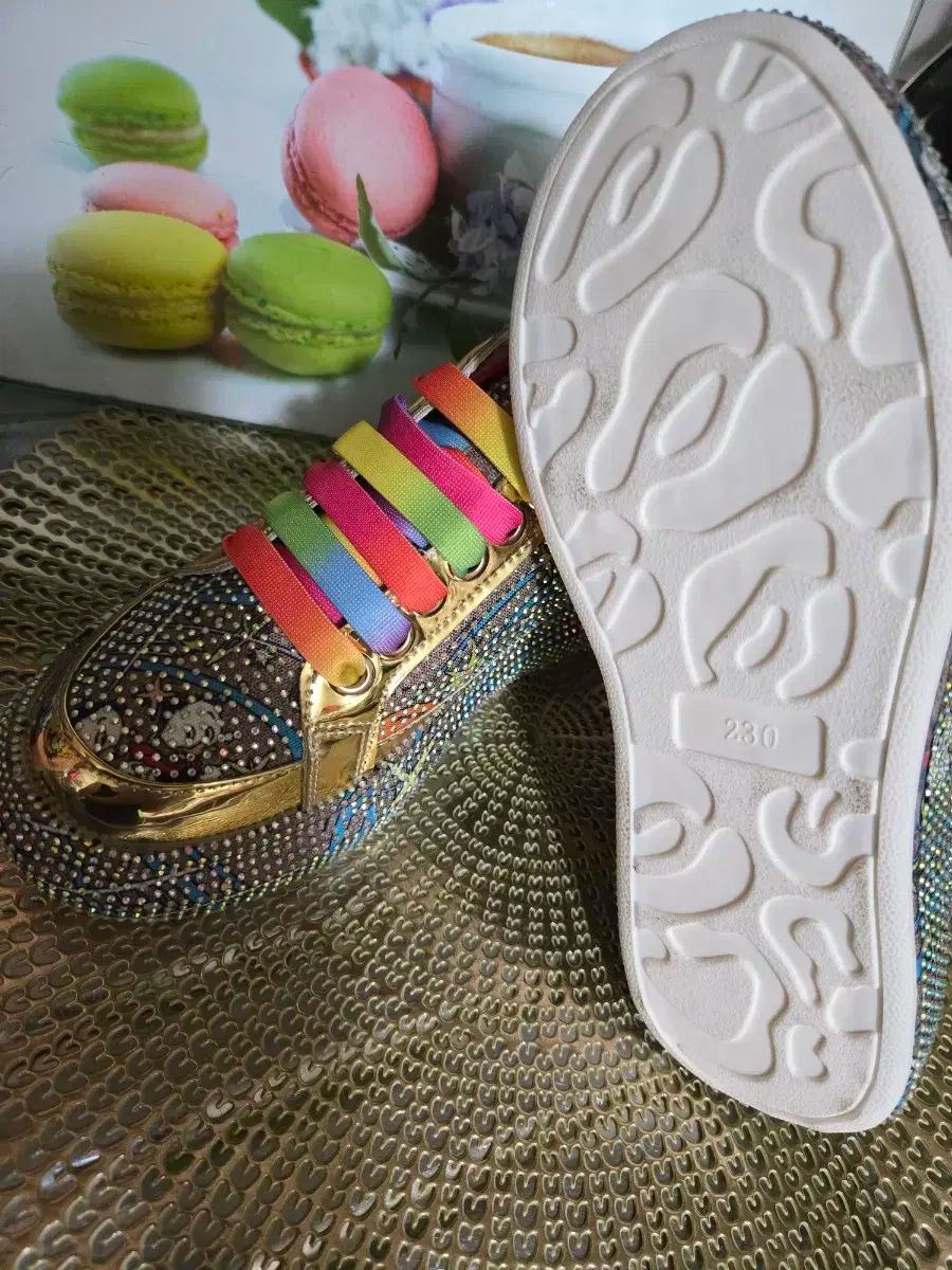  GOLD スタッズ レインボー スニーカー フラットシューズ バレエシューズ パンプス