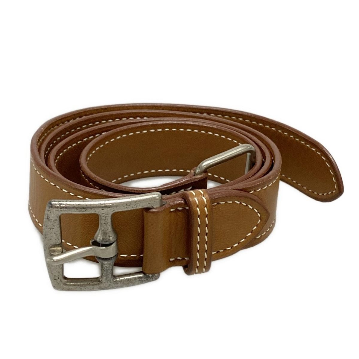 HERMES エルメス ベルト 38 エトリヴィエール ライトブラウン シルバー金具 レザー