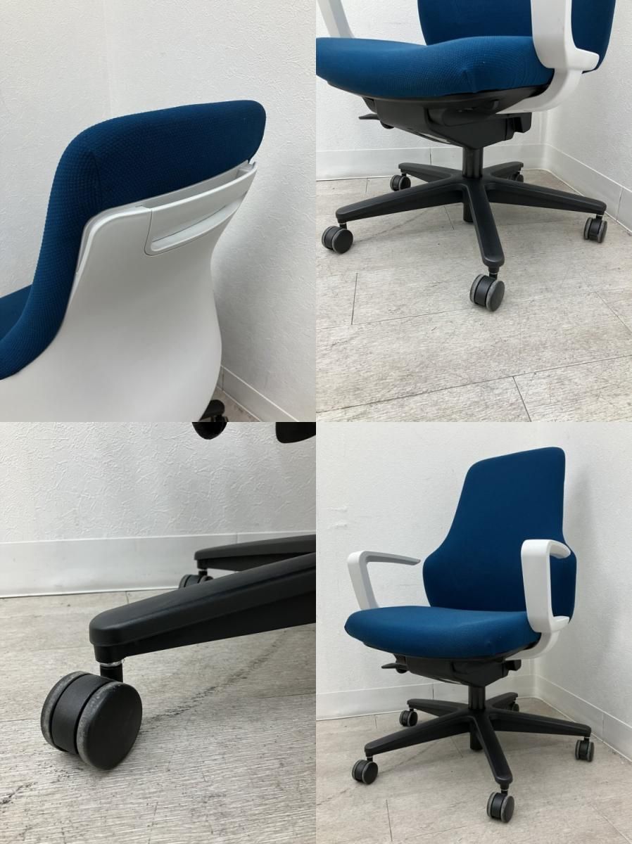  コクヨ 固定肘付グーフォチェア CR G2703 ブルー 丸椅子 オフィスチェア ワークチェア 椅子 チェア