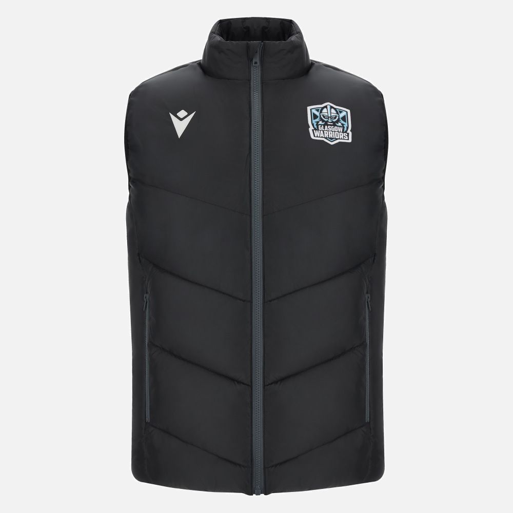 マクロン ラグビー グラスゴー ウォリアーズ 2025 2026 パデッド ジレ ベスト 黒 ブラック 公式モデル 日本未発売