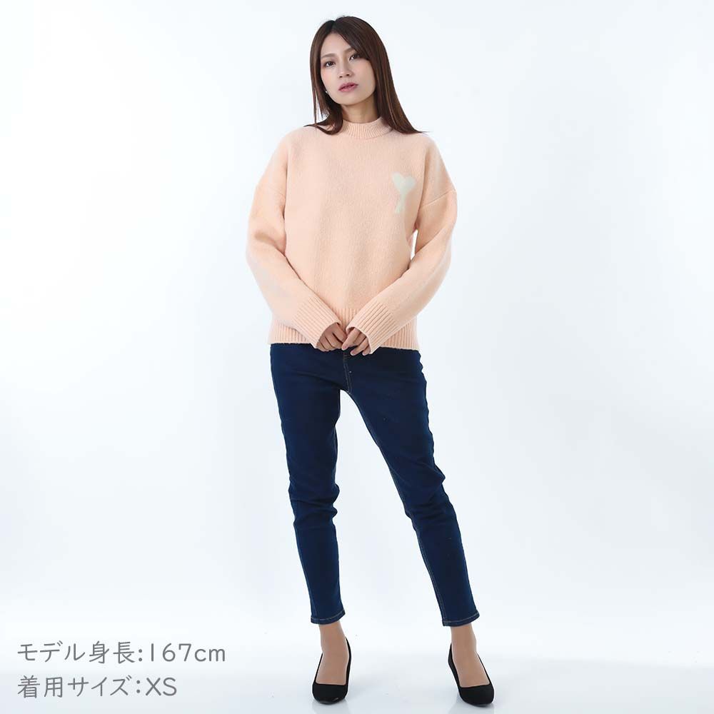新品 AMI PARIS アミパリス UKS836 KN0135 6807 ピンク アルパカ Ami